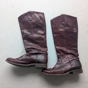 Brown Leather Knee-High Boots